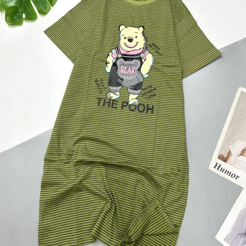 Đầm form suông tay ngắn cổ tròn in hình gấu The Pooh