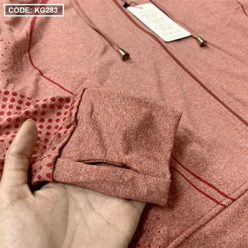 Áo khoác nữ có nón nhiều size màu hồng cam