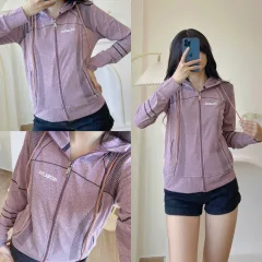 Áo khoác nữ có nón thun giãn xỏ ngón