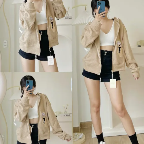 Áo Khoác Nữ Len Xốp Thêu Hình Gấu