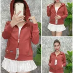 Áo khoác nữ tay dài thêu chữ tay xỏ ngón 6 túi cao cấp