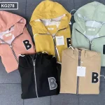 Áo khoác nữ thêu chữ B vải bố nhung mịn