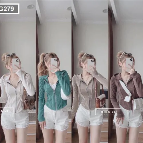 Áo khoác nữ thun tăm chống nắng QC
