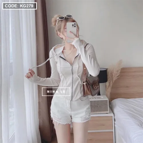 Áo khoác nữ thun tăm chống nắng QC