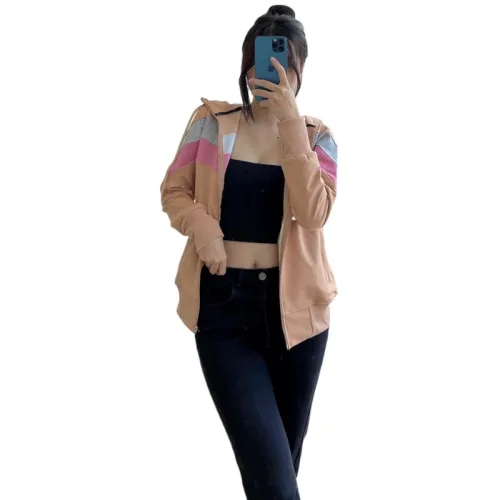 Áo Khoác Nữ Chất Thun PQ Arian Có Nón Sọc Ngang Màu Size Dưới 55kg