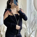 Áo Khoác Nữ Chất Thun PQ Arian Có Nón Sọc Ngang Màu Size Dưới 65kg