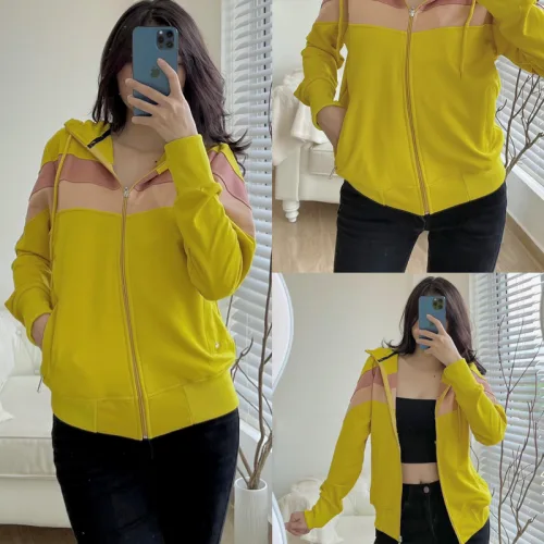 Áo Khoác Nữ Chất Thun PQ Arian Có Nón Sọc Ngang Màu Size Dưới 65kg