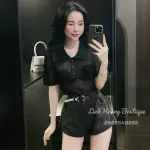 Áo len lưới nữ cổ bẻ QC siêu hot