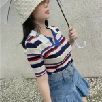 Áo Len sọc cổ bẻ QC
