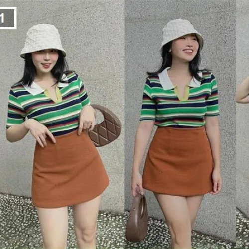 Áo Len sọc cổ bẻ QC
