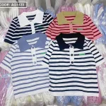 Áo len sọc nữ cổ bẻ QC