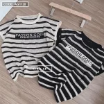 Áo len sọc nữ cụt tay