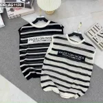 Áo len sọc nữ cụt tay