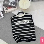 Áo len sọc nữ cụt tay