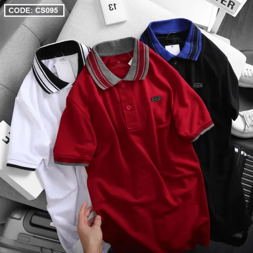Áo Thun Polo Nam Cổ Phối Bo Sọc