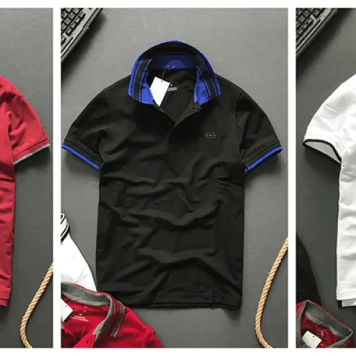 Áo Thun Polo Nam Cổ Phối Bo Sọc