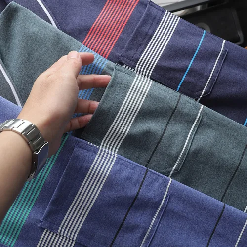 Áo Thun Nam Cổ Bẻ Có Túi Hoạ Tiết Sọc Ngang In Dẻo (Có size 3x)