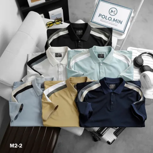 Áo Thun Nam Cổ Bẻ Phối Sọc Tay Áo (Có Size 3XL)