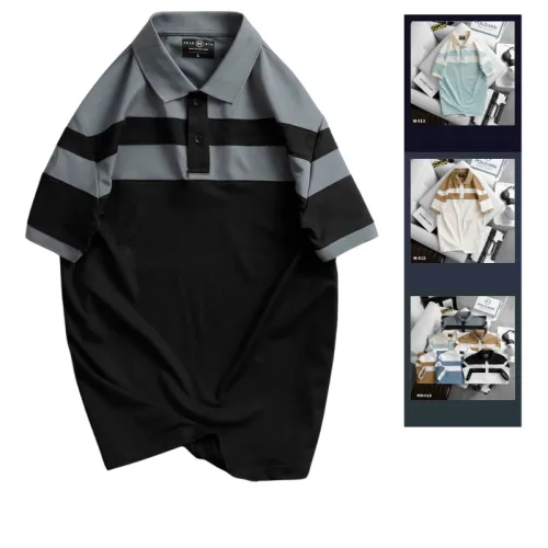 Áo Thun Nam Cổ Bẻ Sọc Ngang Phối Màu Trẻ Trung (Có Size 3XL)