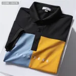 Áo Thun Nam Cổ Bẻ Thêu Chữ Phối Màu (Có Size 3XL)