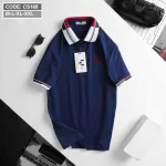 Áo Thun Nam Có Cổ Phối Màu Thêu Chữ