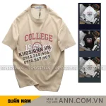 Áo Thun Nam Cổ Tròn - Áo Nam In Chữ College 1986 Trước Ngực Trẻ Trung Năng Động (Size Từ M Đến XXL)