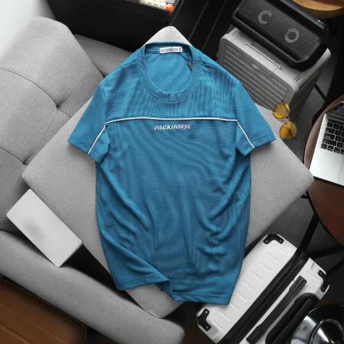 Áo Thun Nam Cổ Tròn - Áo Nam Phối Sọc Ngang Thêu Chữ Packhorse Trước Ngực (Size Từ M Đến XXL)
