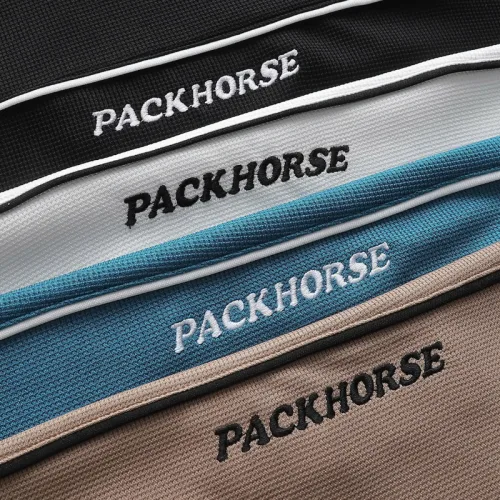 Áo Thun Nam Cổ Tròn - Áo Nam Phối Sọc Ngang Thêu Chữ Packhorse Trước Ngực (Size Từ M Đến XXL)