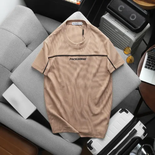 Áo Thun Nam Cổ Tròn - Áo Nam Phối Sọc Ngang Thêu Chữ Packhorse Trước Ngực (Size Từ M Đến XXL)