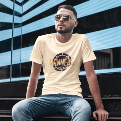 Áo Thun Nam Cổ Tròn Cotton Tay Ngắn In Chữ Winners
