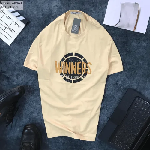 Áo Thun Nam Cổ Tròn Cotton Tay Ngắn In Chữ Winners