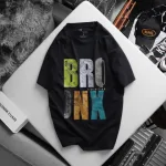 Áo Thun Nam Cổ Tròn Rurumen Màu Đen In Chữ BRONX Big Size