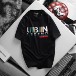 Áo Thun Nam Cổ Tròn Rurumen Màu Đen In Chữ Urban Big Size