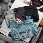 Áo Thun Nam Cổ Tròn Rurumen Màu Xám In Chữ AKA TEBO ARD Big Size