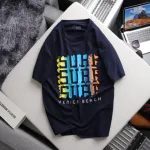 Áo Thun Nam Cổ Tròn Rurumen Màu Xanh Đen In SURF Big Size