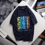 Áo Thun Nam Cổ Tròn Rurumen Màu Xanh Đen In SURF Big Size