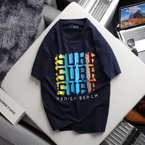 Áo Thun Nam Cổ Tròn Rurumen Màu Xanh Đen In SURF Big Size