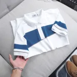 Áo Thun Polo Nam Cá Sấu Poly Phối Kẻ Sọc Màu (Có Size 3XL)