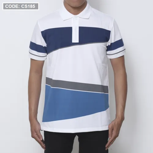 Áo Thun Polo Nam Cá Sấu Poly Phối Kẻ Sọc Màu (Có Size 3XL)