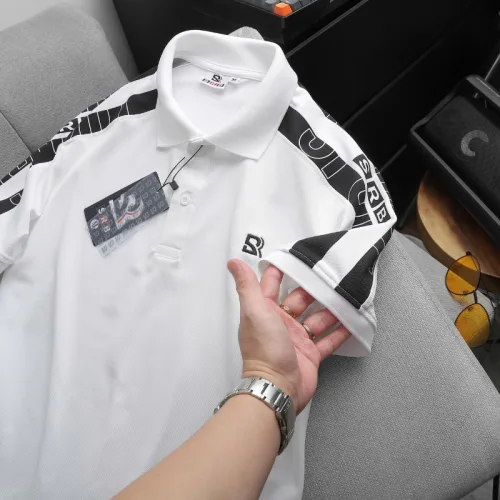 Áo Thun Nam Polo Cổ Bẻ Thêu SRB Tay Phối Sọc Cá Tính (Có size 3x)
