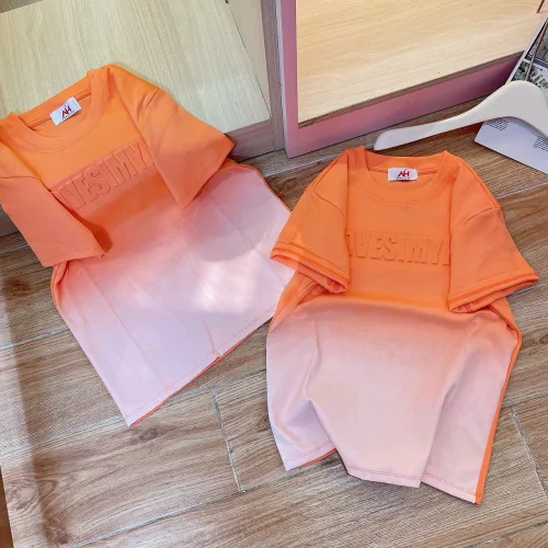 Áo thun nữ Baby Tee loang 2 màu chữ nổi ôm body từ 35kg - 55kg