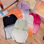 Áo thun nữ Baby Tee loang 2 màu chữ nổi ôm body từ 35kg - 55kg