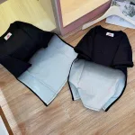 Áo thun nữ Baby Tee loang 2 màu chữ nổi ôm body từ 35kg - 55kg