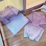 Áo thun nữ Baby Tee loang 2 màu chữ nổi ôm body từ 35kg - 55kg