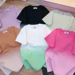 Áo thun nữ Baby Tee loang 2 màu  ôm body từ 35kg - 55kg