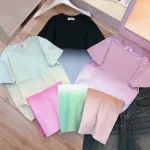 Áo thun nữ Baby Tee loang 2 màu  ôm body từ 35kg - 55kg