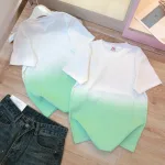 Áo thun nữ Baby Tee loang 2 màu  ôm body từ 35kg - 55kg