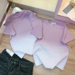 Áo thun nữ Baby Tee loang 2 màu  ôm body từ 35kg - 55kg