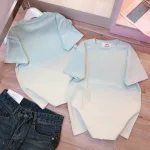Áo thun nữ Baby Tee loang 2 màu  ôm body từ 35kg - 55kg