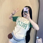 Áo thun nữ Baby Tee ôm body tay áo màu Raglan từ 35kg - 55kg